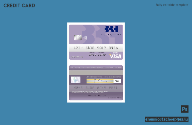 Beispielvorschau für eine Visa-Debitkarte der Haiti BRH Bank
